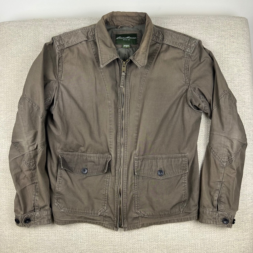 Eddie Bauer Explorer Cloth Field Jacket Size M Brown Lightweight Utility